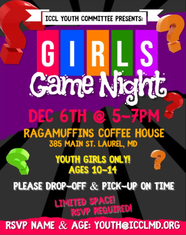 Youth Girls Game Night – Islamic Community Center of Laurel